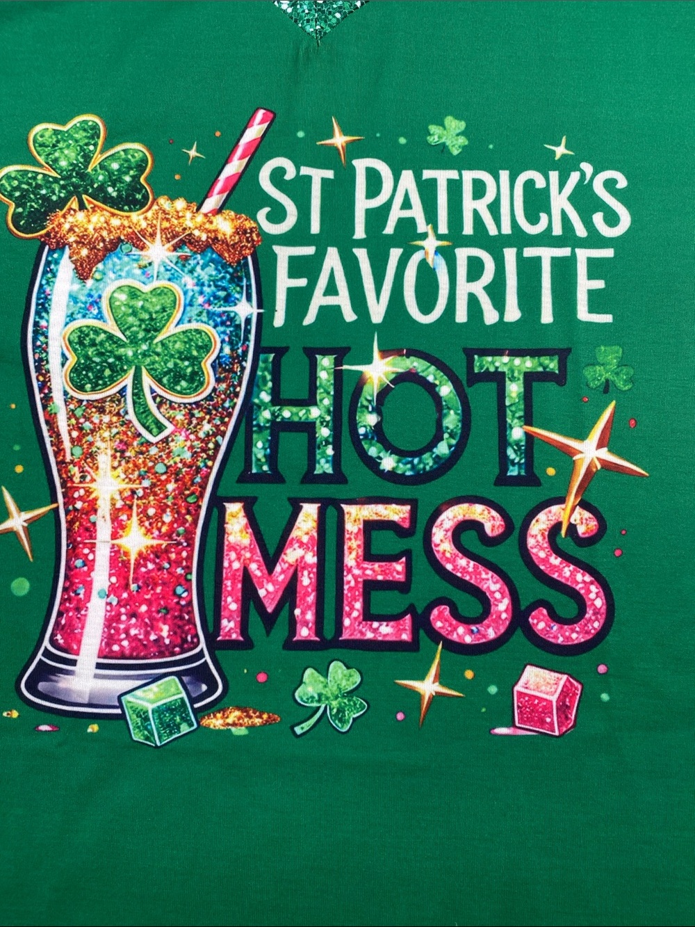 St. Patrick's Favorite Hot Mess Green Party Tee